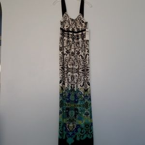 London Times Empire Waist Maxi Dress